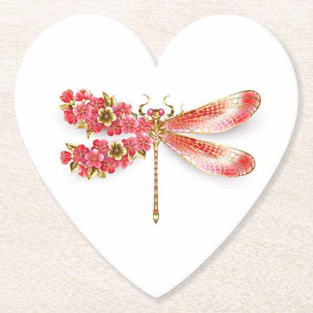 Blume Dragonfly mit Schmucksakura Untersetzer (Vorderseite)