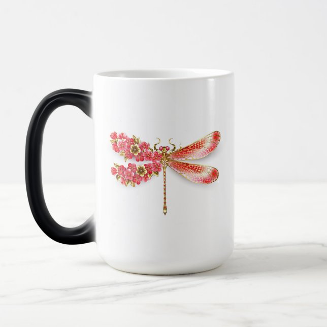 Blume Dragonfly mit Schmucksakura Verwandlungstasse (Links)