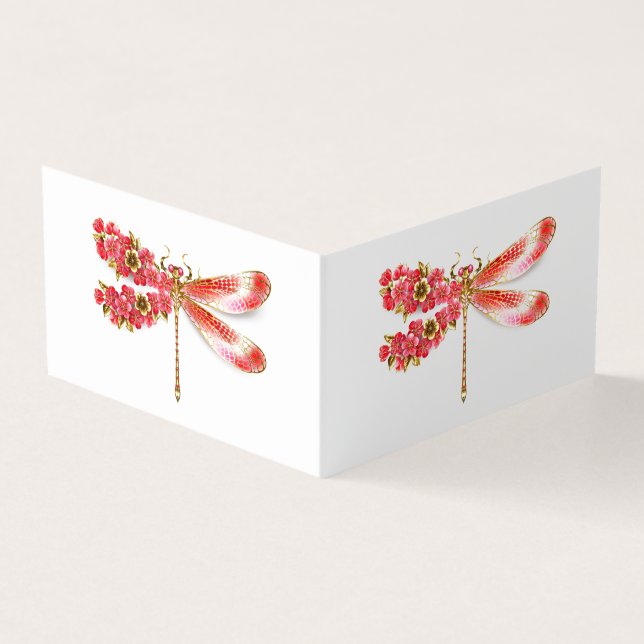 Blume Dragonfly mit Schmucksakura Visitenkarten (Vorderseite)