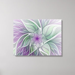 Blume Dream, Abstrakt Art Lila grünes Fraktal Leinwanddruck