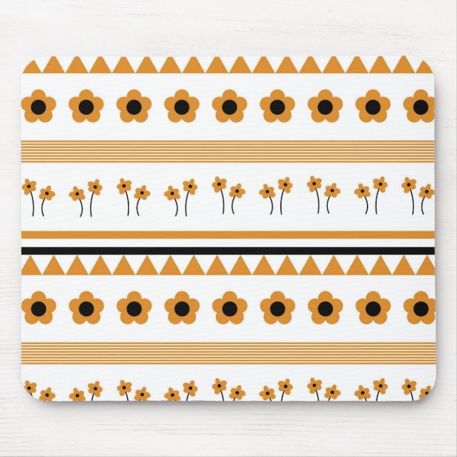 Blume-Dreieck-Muster für Grenzstreifen Mousepad (Vorne)