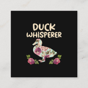 Blume Duck Whisperer Funny Farm Animal Quadratische Visitenkarte