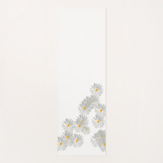 Blume dunkelweißes, minimales Waschlappen Yogamatte