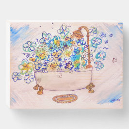 Blume-Dusche Holzkisten Schild
