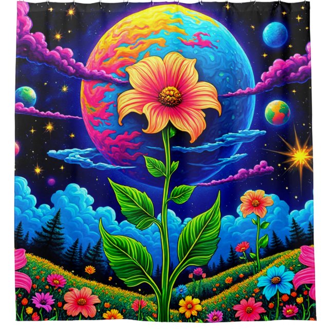 Blume Duschvorhang (Vorderseite)