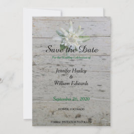 Blume Edelweiss Alpenholz Hochzeit Save The Date