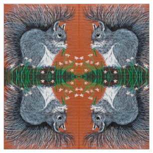 Blume Eichhörnchen Stoff