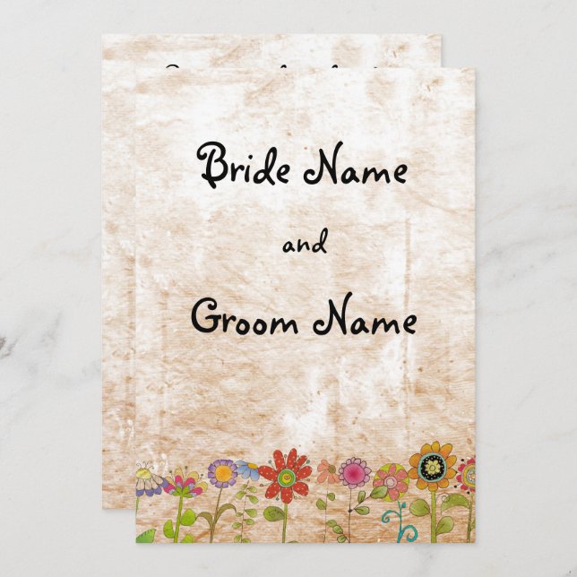 Blume Einladung (Vorne/Hinten)