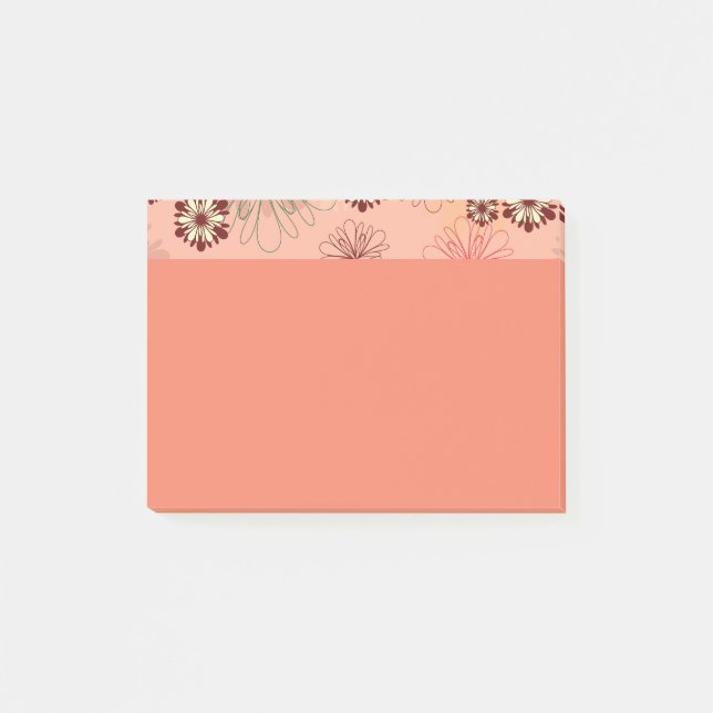 Blume-Einstellungen Peach-Farbe Post-it Klebezettel (Vorderseite)