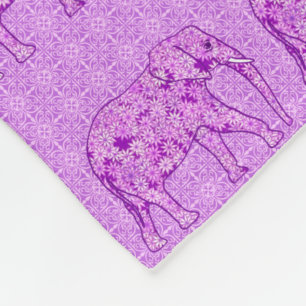 Blume Elefant - Amethyst lila Fleecedecke