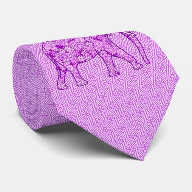 Blume Elefant - Amethyst lila Krawatte (Gerollt)