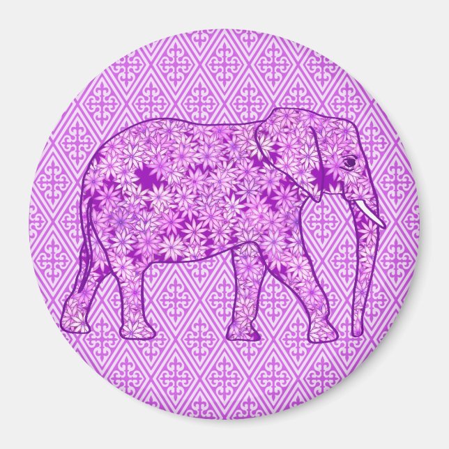 Blume Elefant - Amethyst lila Magnet (Vorne)
