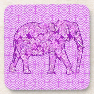 Blume Elefant - Amethyst lila Untersetzer