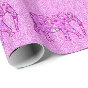 Blume Elefant - Orchid und Magenta Geschenkpapier