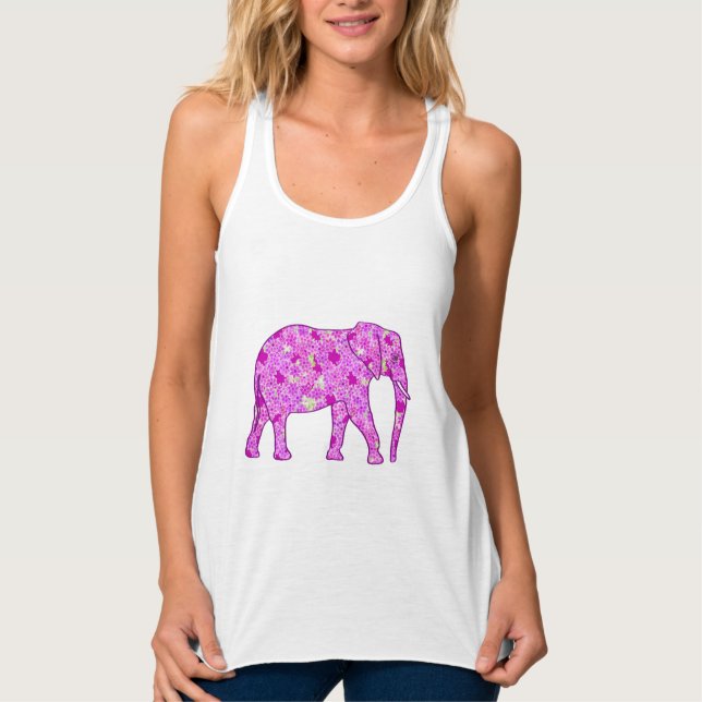 Blume Elefant - Orchid und Magenta Tank Top (Vorderseite)