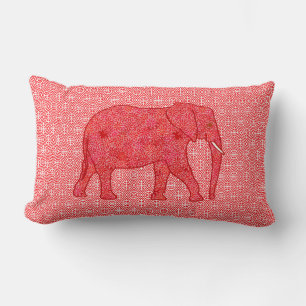 Blume Elefant - tiefrot und korallenrot Lendenkissen