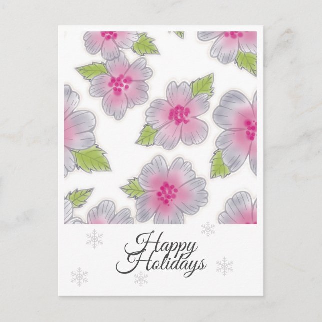 Blume Elegance Happy Holidays Geburtstagkarte Postkarte (Vorderseite)