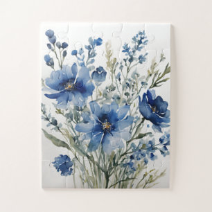 Blume Elegant Wasserfarbe Stilvoll Blau