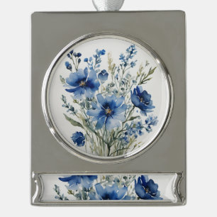 Blume Elegantes Wasser Banner-Ornament Silber