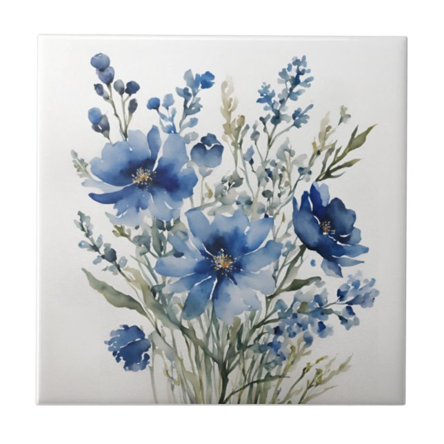 Blume Elegantes Wasser Fliese (Vorderseite)