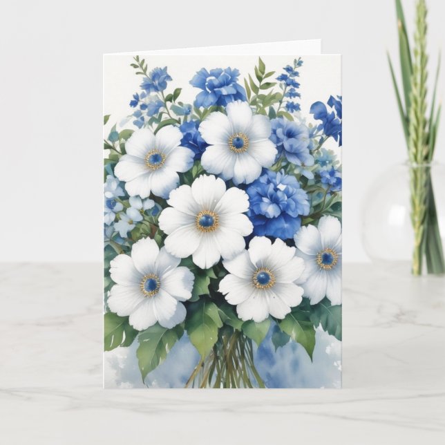 Blume Elegantes Wasser Karte (Vorderseite)