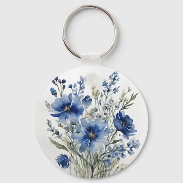 Blume Elegantes Wasser Schlüsselanhänger (Vorderseite)