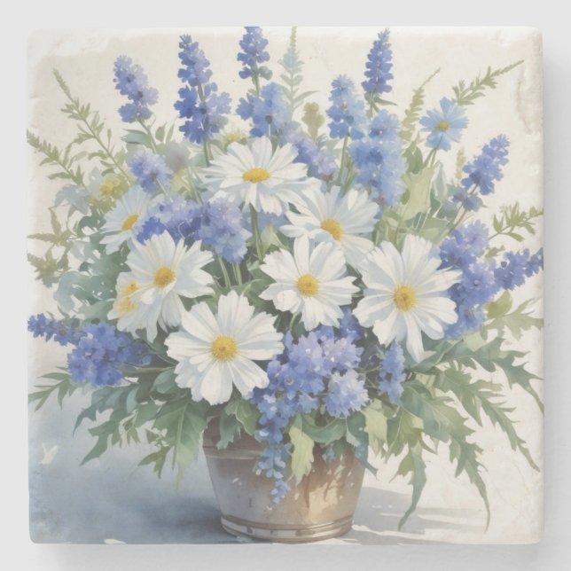 Blume Elegantes Wasser Steinuntersetzer (Vorderseite)