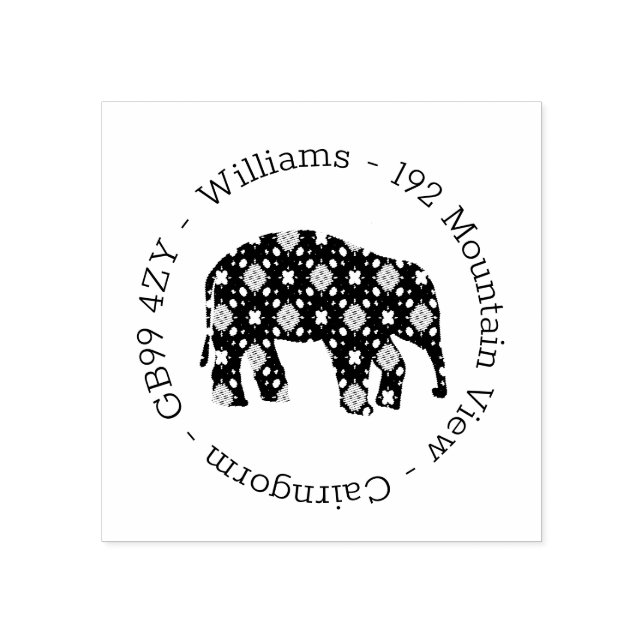 Blume Elephant Address Rubber Briefmarke Gummistempel (Prägung)