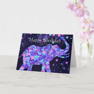 Blume Elephant Birthday Card Karte