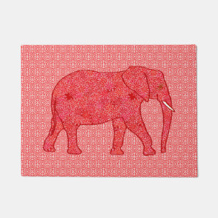 Blume Elephant, Deep Red and Coral Fußmatte