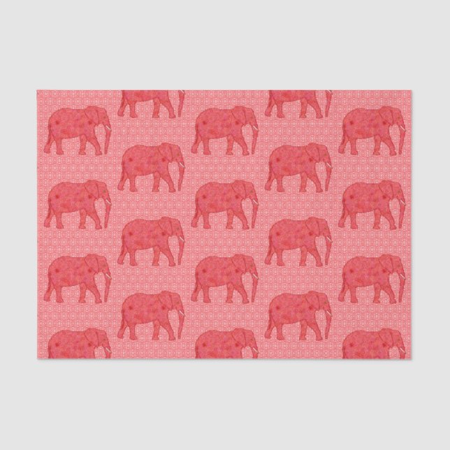 Blume Elephant, Deep Red and Coral Seidenpapier (Vorderseite)