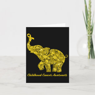 Blume Elephant Gold Ribbon Kinderkrebs Aware Karte