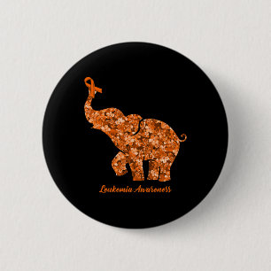 Blume Elephant Orange Ribbon Leukämie Bewusstsein Button