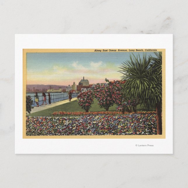 Blume entlang der East Ocean Avenue Postkarte (Vorderseite)