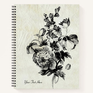 Blume Etching-Notebook Notizbuch