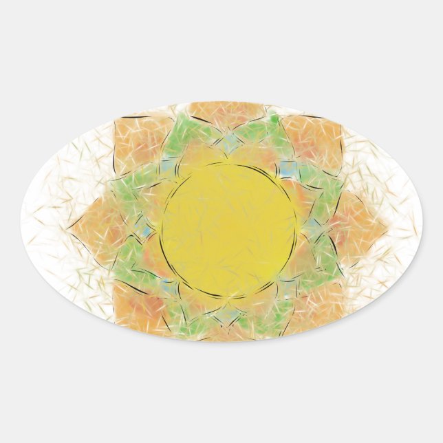 Blume Ethereal Ovaler Aufkleber (Vorderseite)