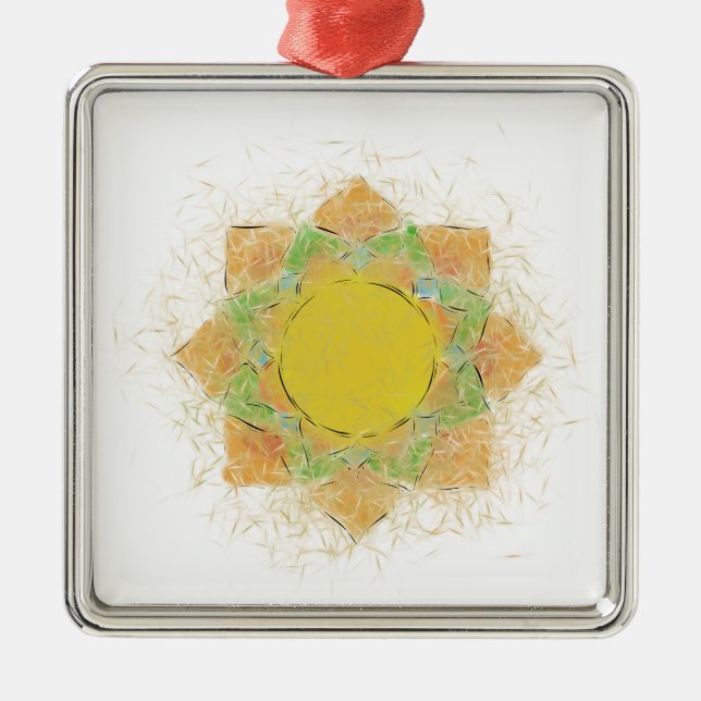 Blume Ethereal Silbernes Ornament (Vorne)