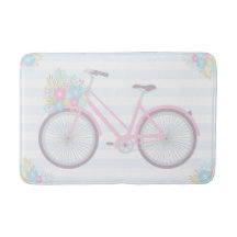 Blume Fahrrad Niedlich Spaß Hipster Rosa Blauer Ba