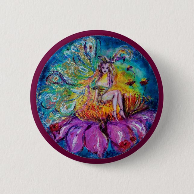 BLUME FAIRE IN DER NACHT Fantasy Button (Vorderseite)