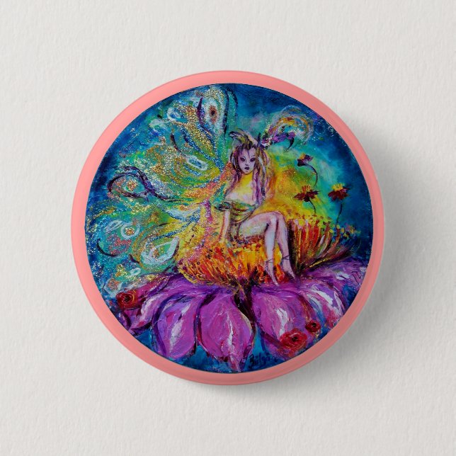 BLUME FAIRE IN DER NACHT Fantasy Button (Vorderseite)