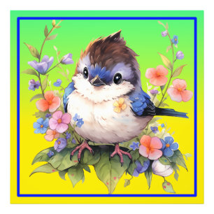Blume Fairy Bird Aquarell Clipart-73610 Fotodruck