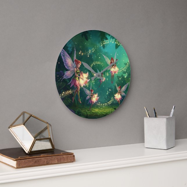 Blume Fairy Brautparty Große Wanduhr (Büro)