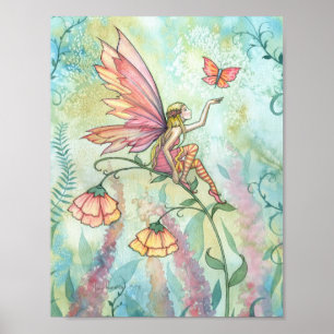 Blume Fairy Butterfly Art Poster drucken