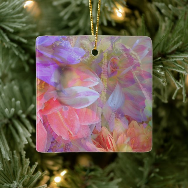 Blume Fairy Double Exposure Fantasy Art Keramikornament (Baum)