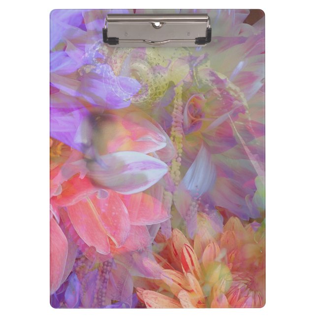 Blume Fairy Double Exposure Fantasy Art Klemmbrett (Vorderseite)