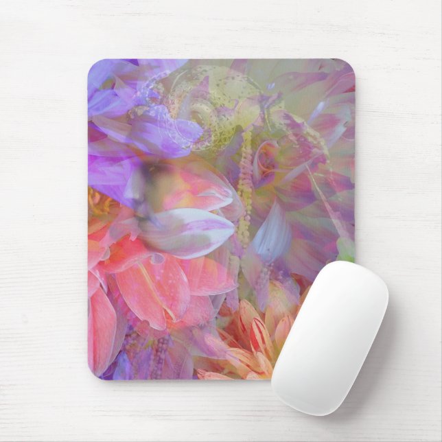Blume Fairy Double Exposure Fantasy Art Mousepad (Mit Mouse)
