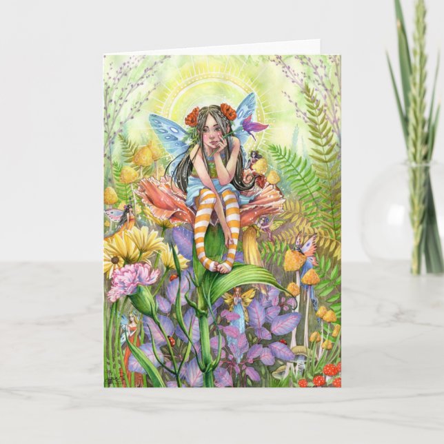 Blume Fairy Grußkarte Karte (Vorderseite)