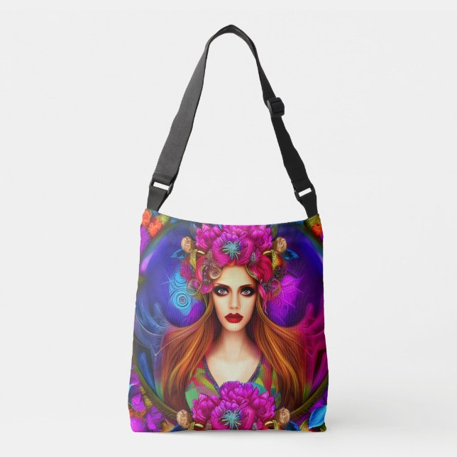 Blume Fairy Queen Tragetaschen Mit Langen Trägern (Vorderseite)