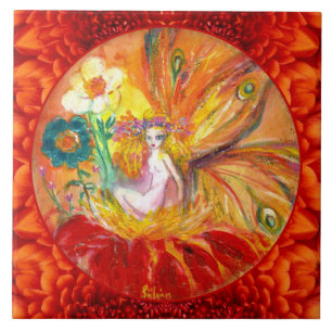 BLUME FAIRY Red Yellow Fantasy Fliese