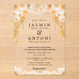 Blume fallen Foliage Wedding Acryleinladungen